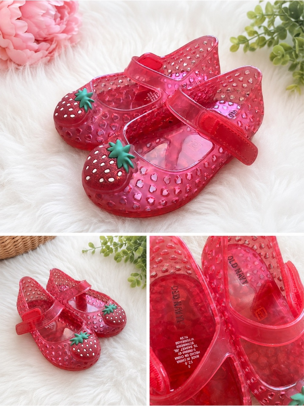 Old Navy Toddler Strawberry Scented Jelly Shoes Size 5